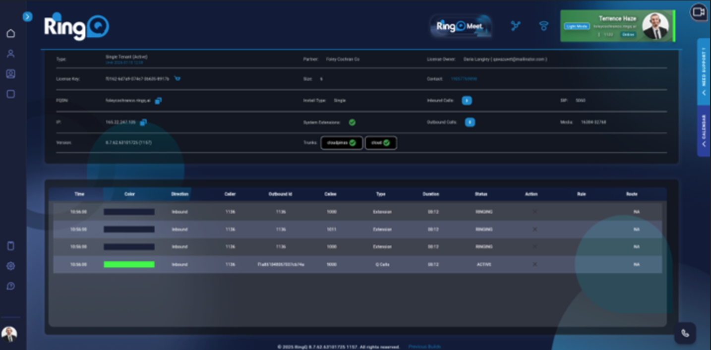 Call Activity status